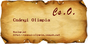Csányi Olimpia névjegykártya